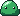 A SpriteForge slime, magnified 3 times: green, flat shading with one highlight and a clean dark outline